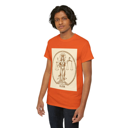 Unisex Heavy Cotton T-Shirt, Libra Goddess v1, Zodiac Design