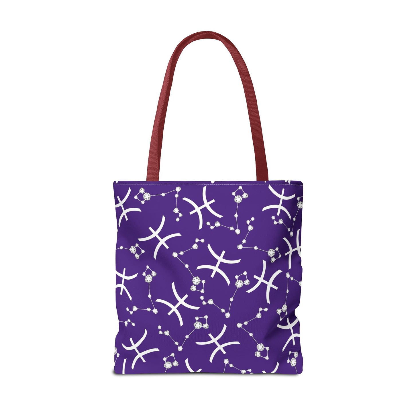 Tote Bag, Pisces Zodiac Sign, AOP, (Purple, White)