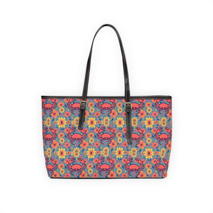 Leather Shoulder Bag, Cancer, Zodiac, Flower Pattern