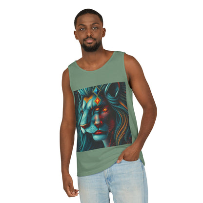 Unisex Garment-Dyed, Tank Top, Leo, Pop Art, 100% US cotton