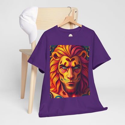 Unisex Heavy Cotton T-Shirt, Leo, Zodiac v2, Sexy Art
