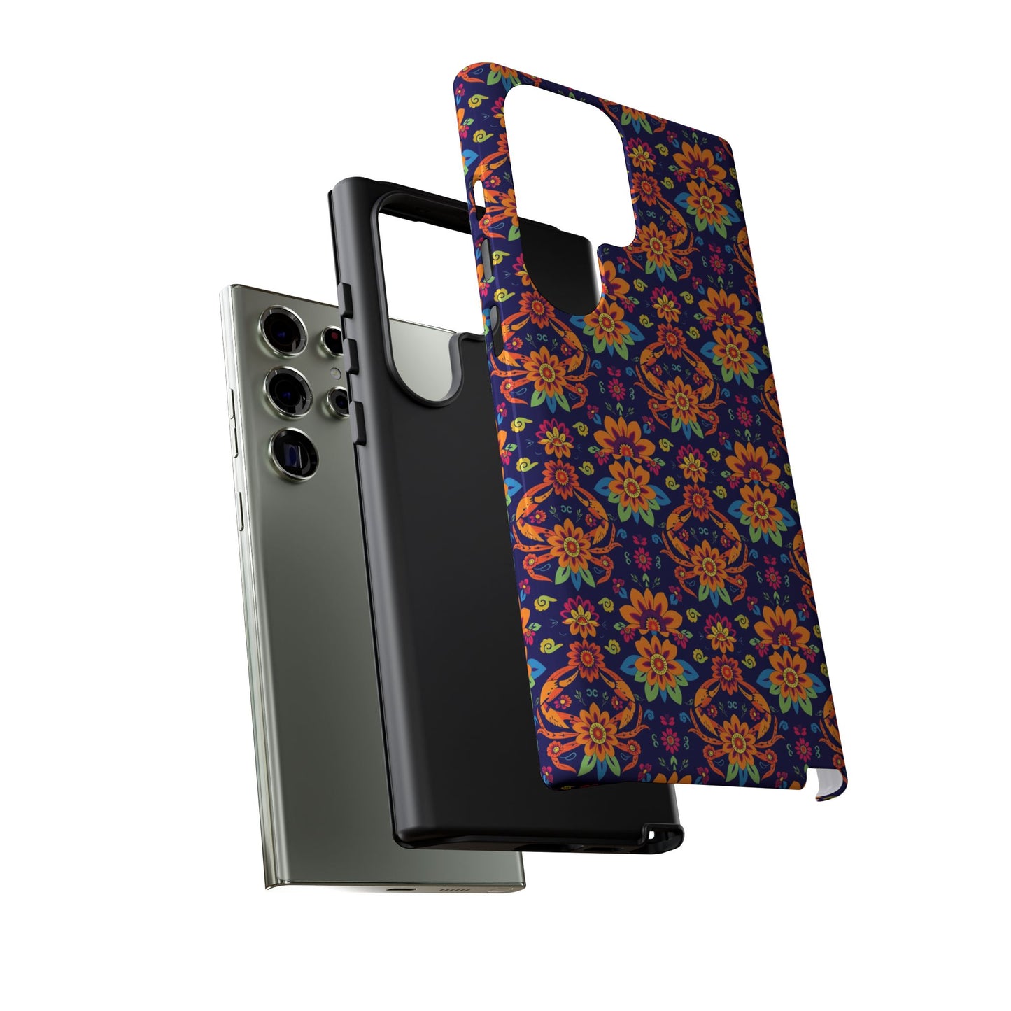Tough Cases, Cancer, Zodiac, Flower Pattern
