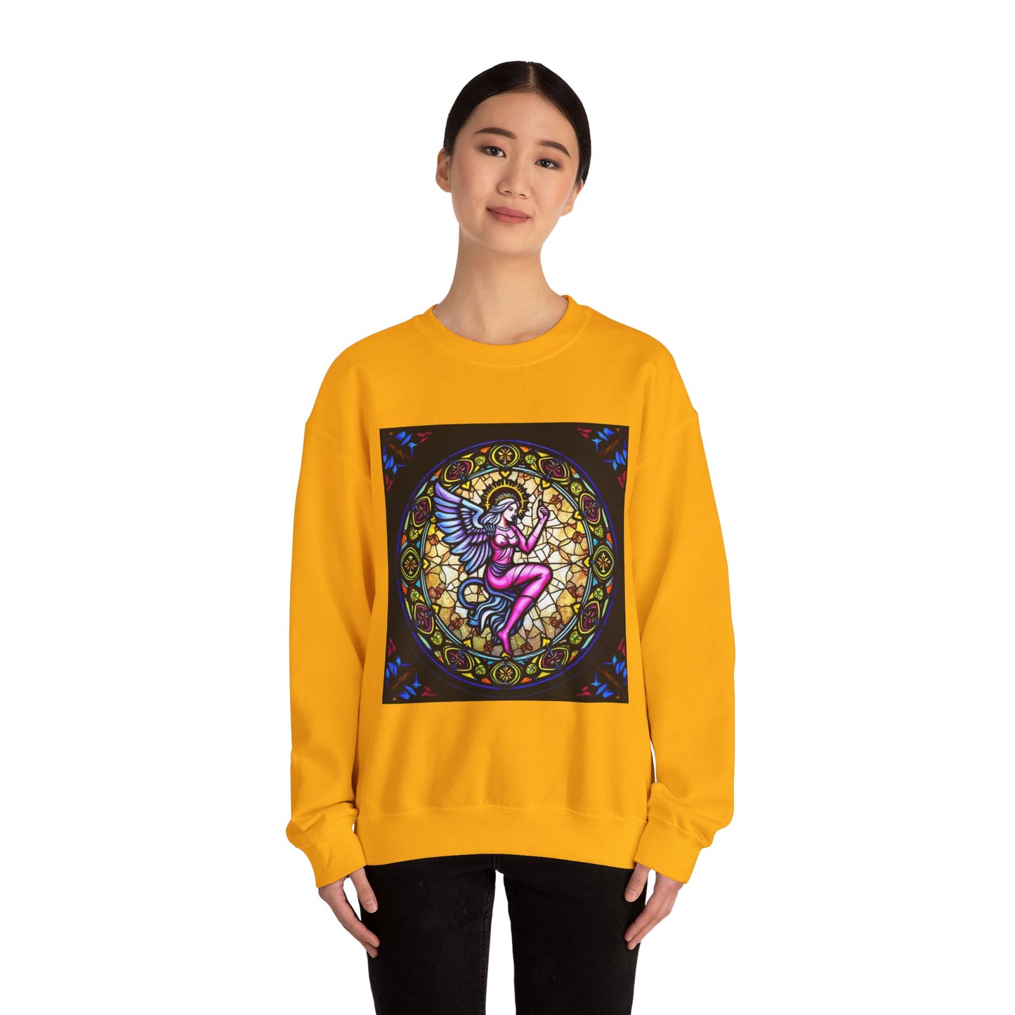 Unisex Heavy Blend™ Crewneck Sweatshirt, Glass 1, Virgo Zodiac Design
