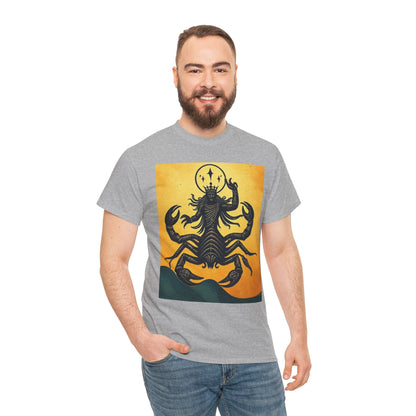 Unisex Heavy Cotton T-Shirt, Scorpion King, Print Art, Scorpio Zodiac Design