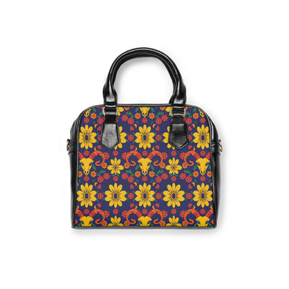 Shoulder Handbag, Aries, Zodiac v1, Flower Pattern