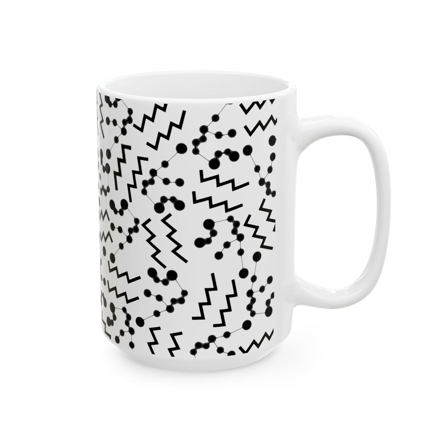 Ceramic Mug, (11oz, 15oz), Ceramic Coffee Mug, AOP, Constellation & Symbol, Aquarius Zodiac Design