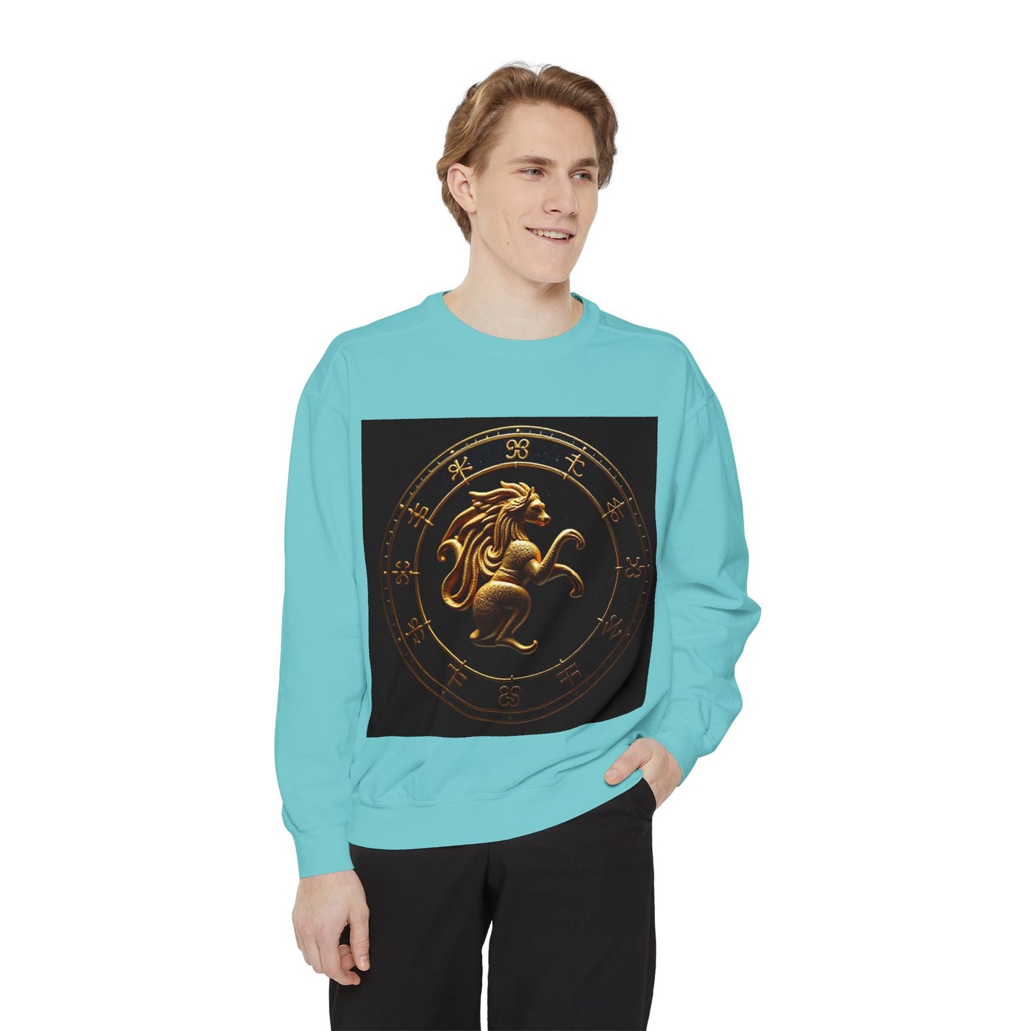 Garment-Dyed Sweatshirt, Unisex, Space Animal Design v1, Virgo