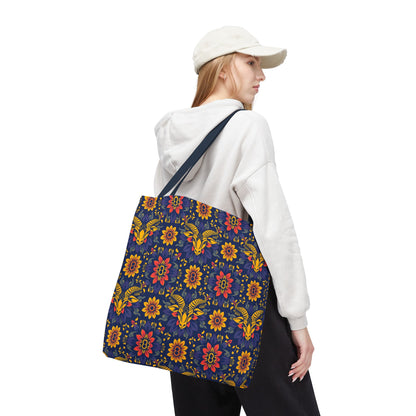 Tote Bag, (AOP), Taurus, Zodiac v3, Flower Pattern
