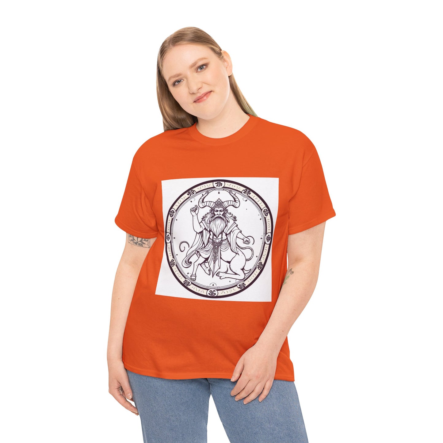 Unisex Heavy Cotton T-Shirt, Bull Centaur, Taurus Zodiac Design