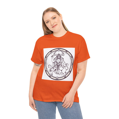 Unisex Heavy Cotton T-Shirt, Bull Centaur, Taurus Zodiac Design