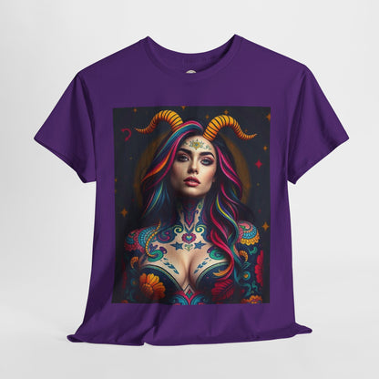 Unisex Heavy Cotton T-Shirt, Capricorn, Zodiac, Sexy Art