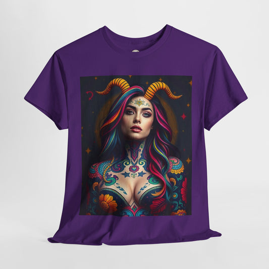 Unisex Heavy Cotton T-Shirt, Capricorn, Zodiac, Sexy Art