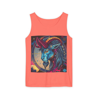 Unisex Garment-Dyed, Tank Top, Capricorn, Pop Art, 100% US cotton