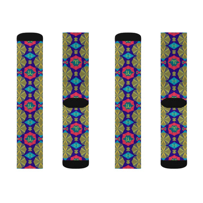 Sublimation Socks, Aquarius, Zodiac v1, Shapes Pattern