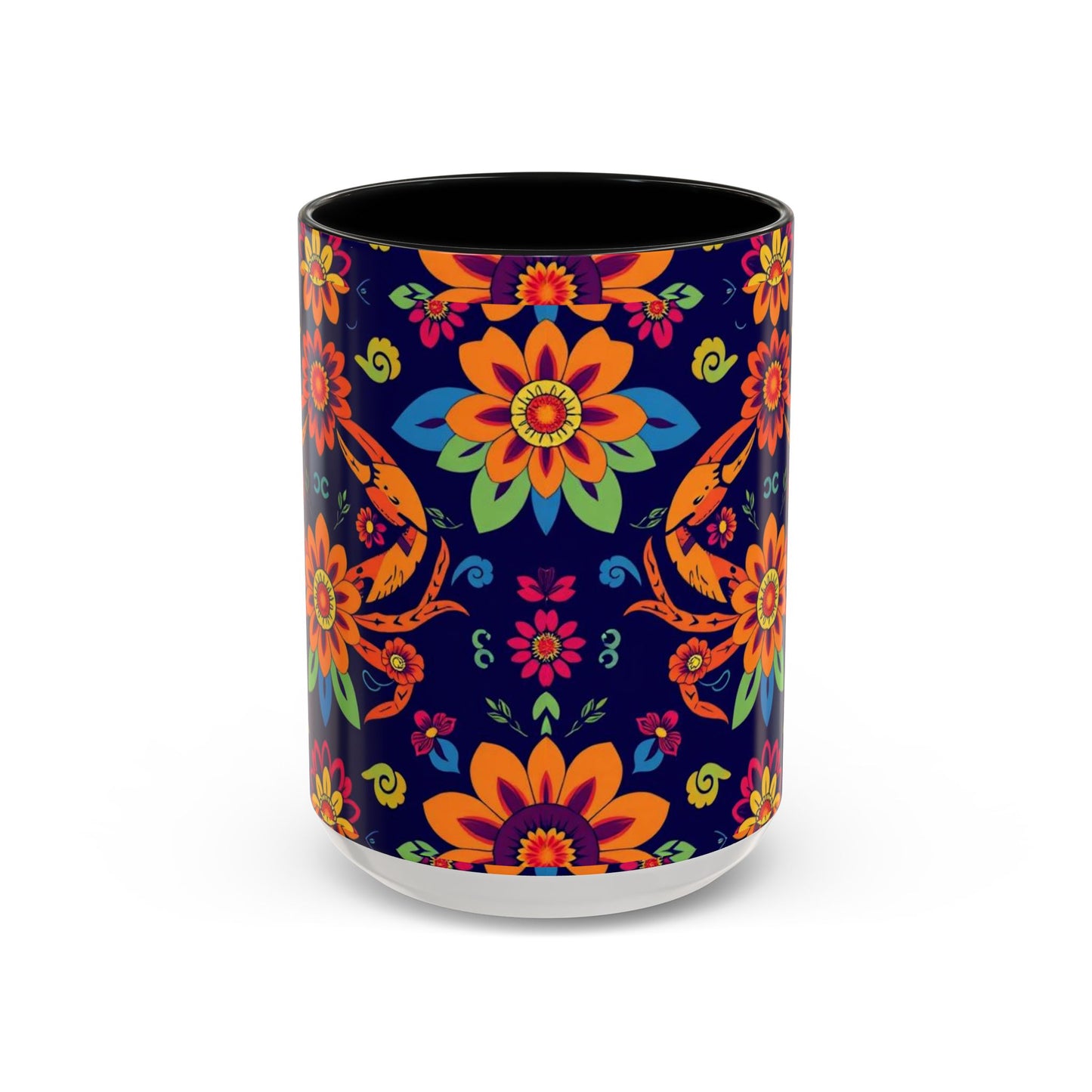 Accent Coffee Mug, Cancer, Zodiac, Flower Pattern, (11, 15oz)