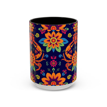 Accent Coffee Mug, Cancer, Zodiac, Flower Pattern, (11, 15oz)