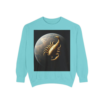 Garment-Dyed Sweatshirt, Unisex, Space Animal Design v1, Scorpio