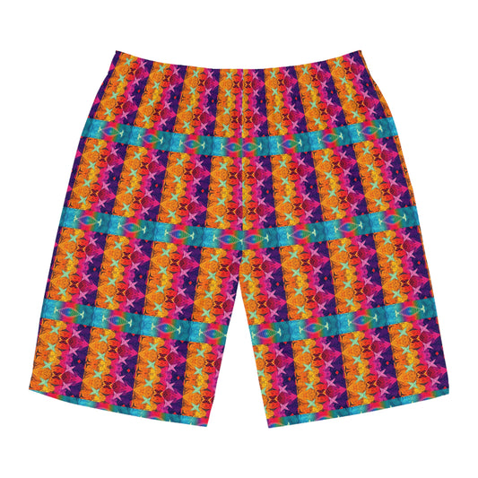 Men's Board Shorts, (AOP), Pisces, Zodiac, Shape Pattern