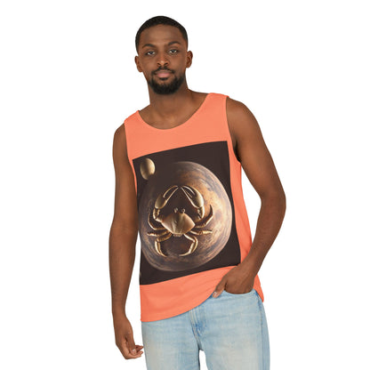Unisex Garment-Dyed, Tank Top, Cancer Design, Planet Crab v1, 100% US cotton