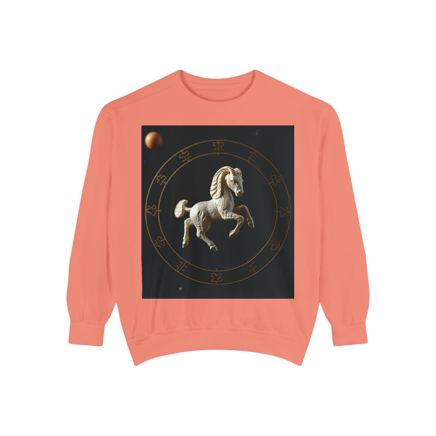 Garment-Dyed Sweatshirt, Unisex, Space Animal Design, Capricorn