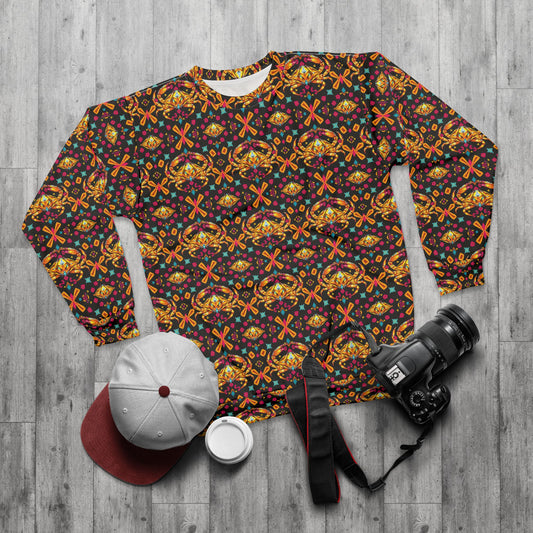 Unisex Sweatshirt (AOP), Cancer, Zodiac, Jewel Pattern