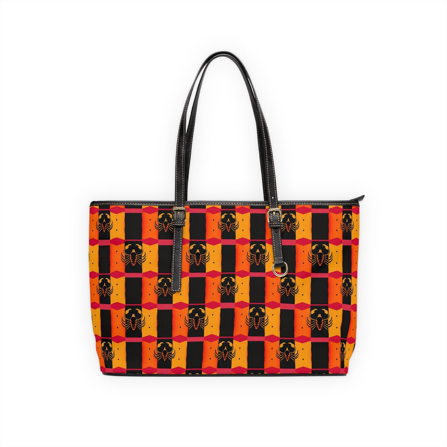 Leather Shoulder Bag, Scorpio, Zodiac v2, Shapes Pattern