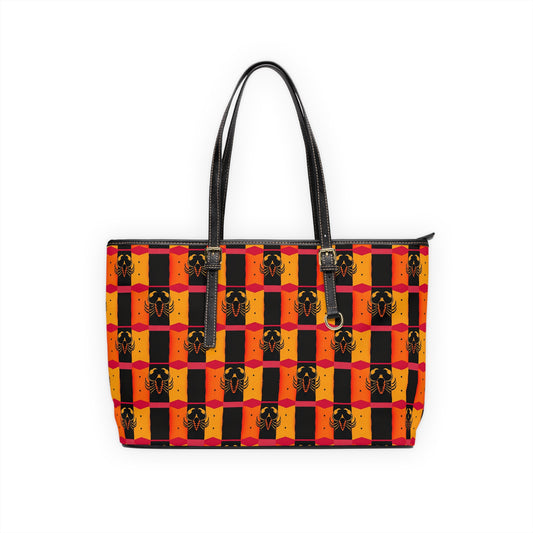 Leather Shoulder Bag, Scorpio, Zodiac v2, Shapes Pattern