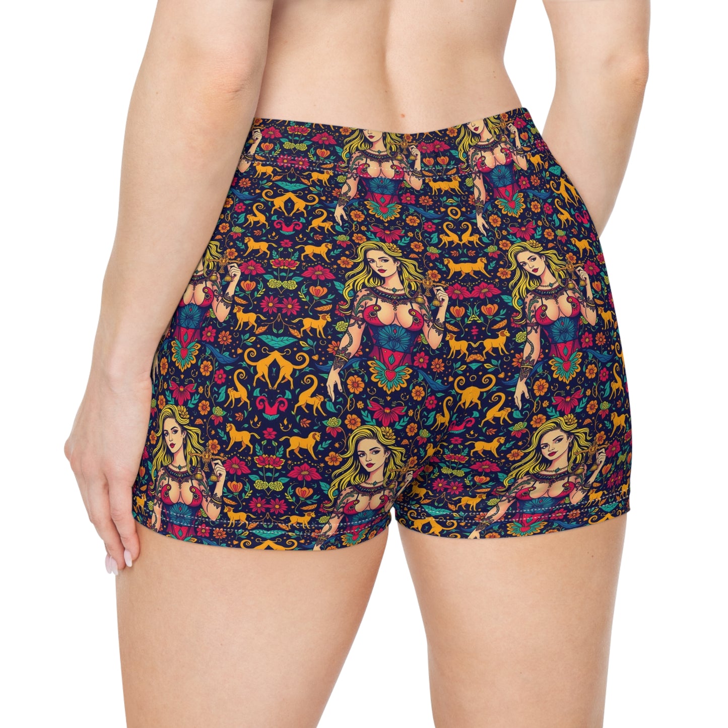 Women's Shorts, (AOP), Libra, Zodiac v3, Sexy Pattern