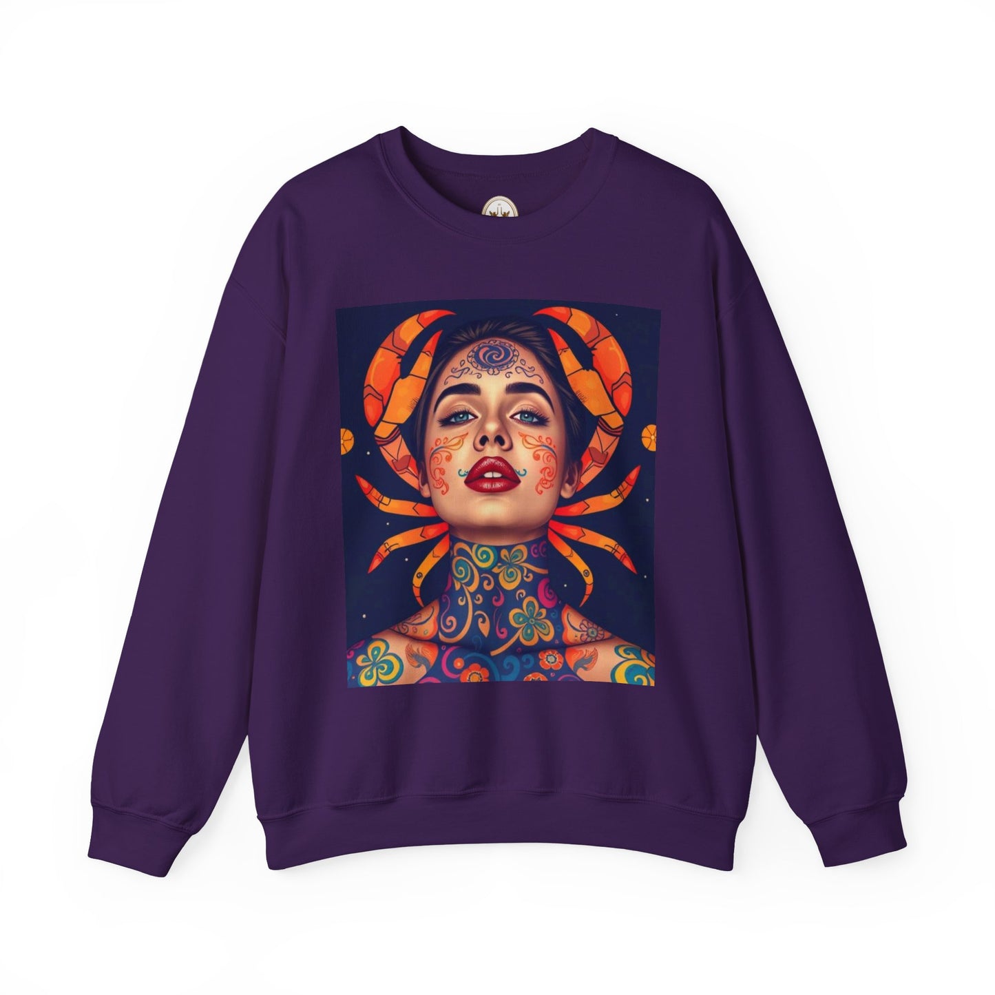 Unisex Heavy Blend™ Crewneck Sweatshirt, Cancer, Zodiac v1, Sexy Pattern