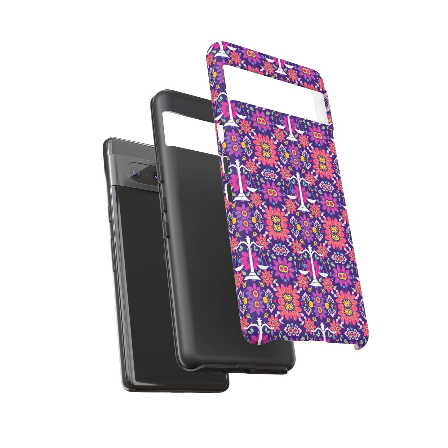 Tough Cases, Libra, Zodiac v4, Flower Pattern