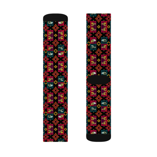 Sublimation Socks, Pisces, Zodiac v1, Shapes Pattern