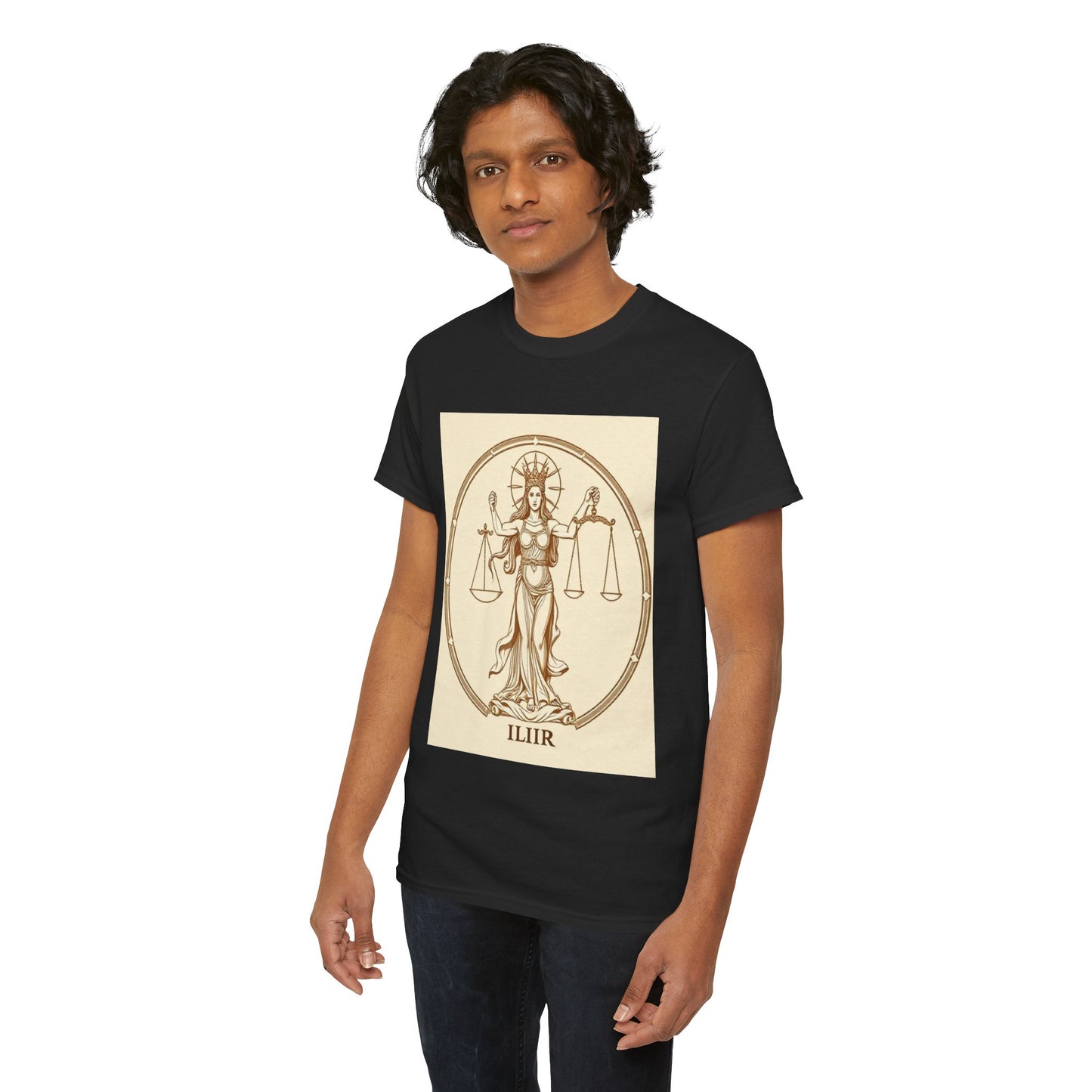 Unisex Heavy Cotton T-Shirt, Libra Goddess, Zodiac Design
