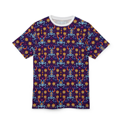 Unisex Cut & Sew T-Shirt, (AOP), Taurus, Zodiac v4, Jewels Pattern