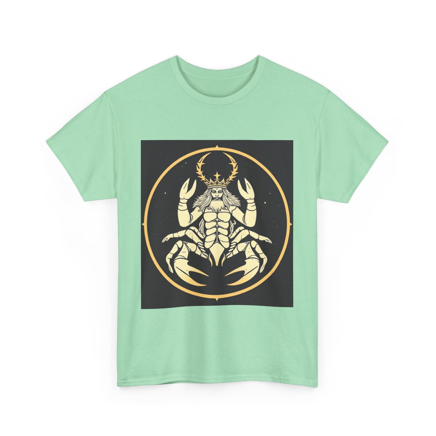 Unisex Heavy Cotton T-Shirt, Scorpio King, Print Art, Zodiac Design