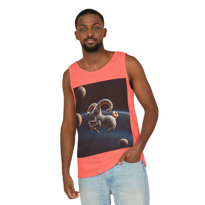 Unisex Garment-Dyed, Tank Top, Aries Design, Planet Animal v1, 100% US cotton
