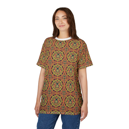 Unisex Cut & Sew T-Shirt, AOP, Aries, Zodiac v1, Pattern