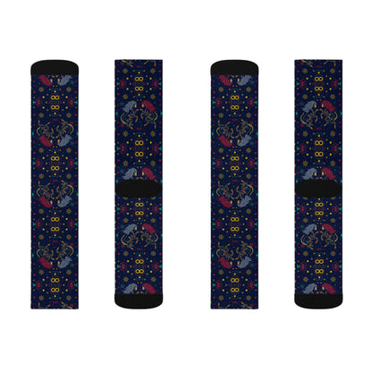Sublimation Socks, Gemini, Zodiac v3, Pattern