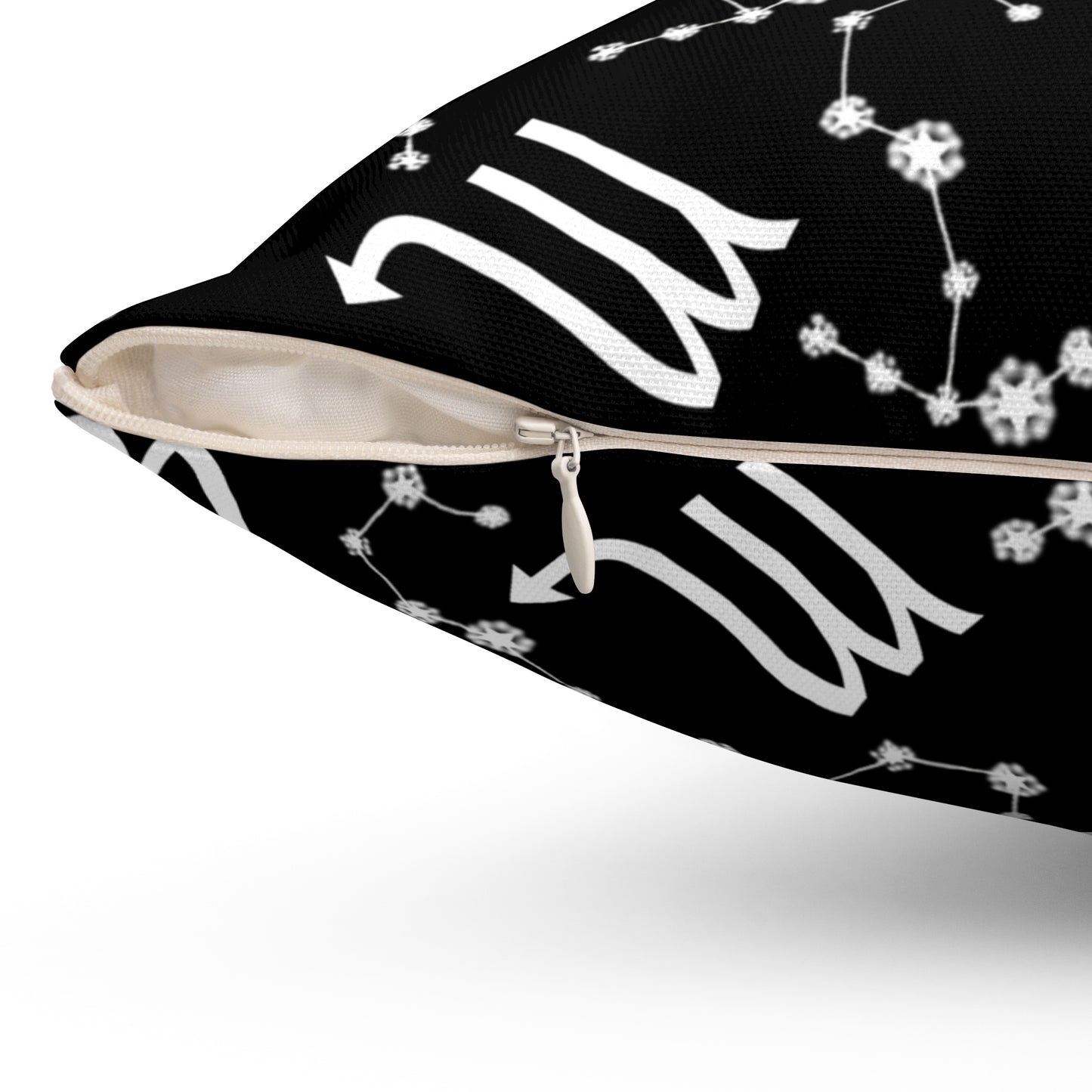 Zodiac Spun Polyester Square Pillow Scorpio Zodiac Sign Black Pillow