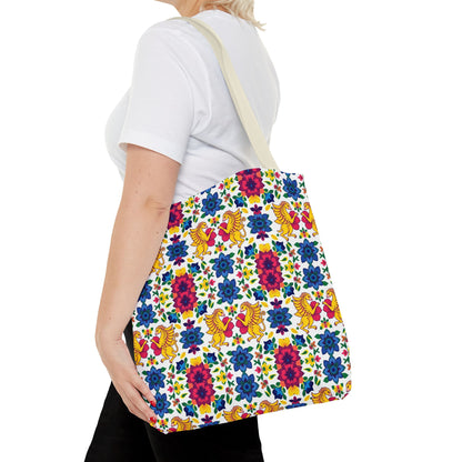 Tote Bag (AOP), Gemini, Zodiac, Flower Pattern