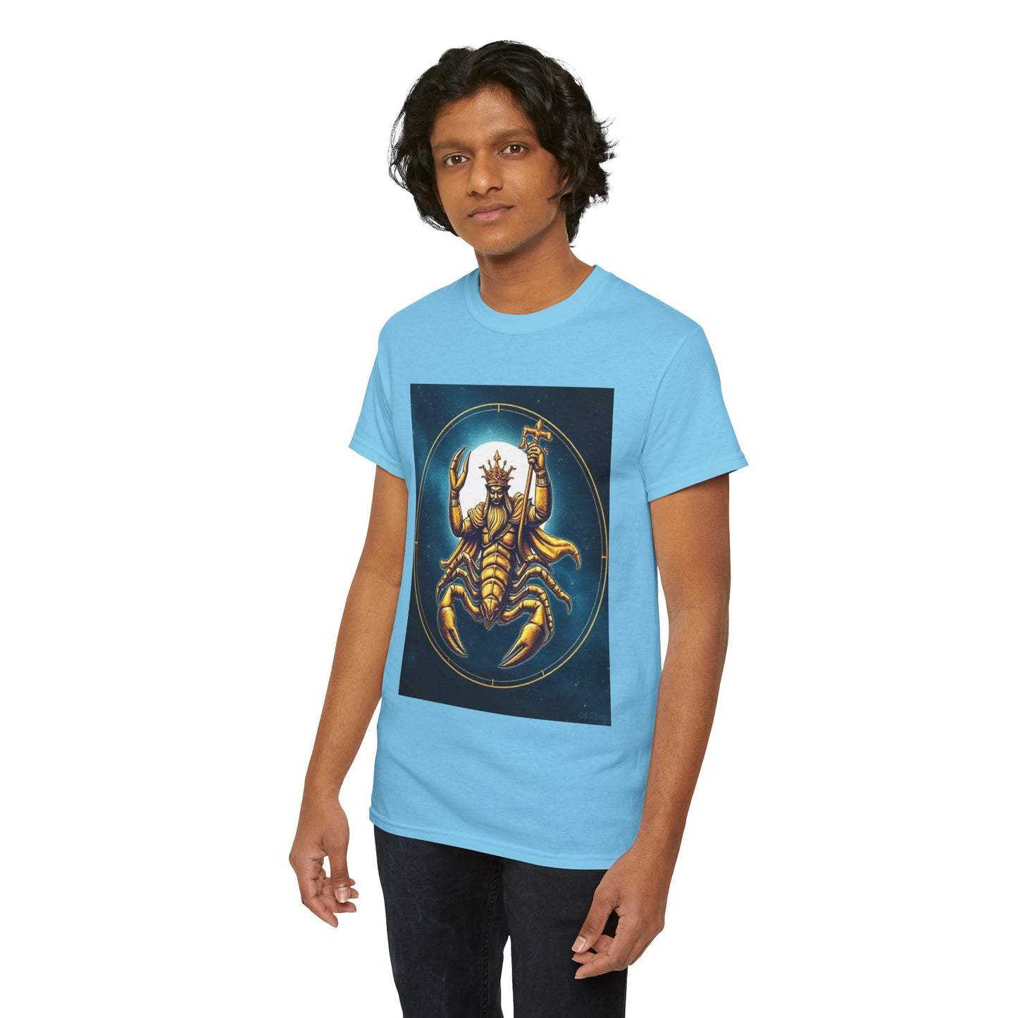 Unisex Heavy Cotton T-Shirt, Moon, Scorpio Zodiac Design