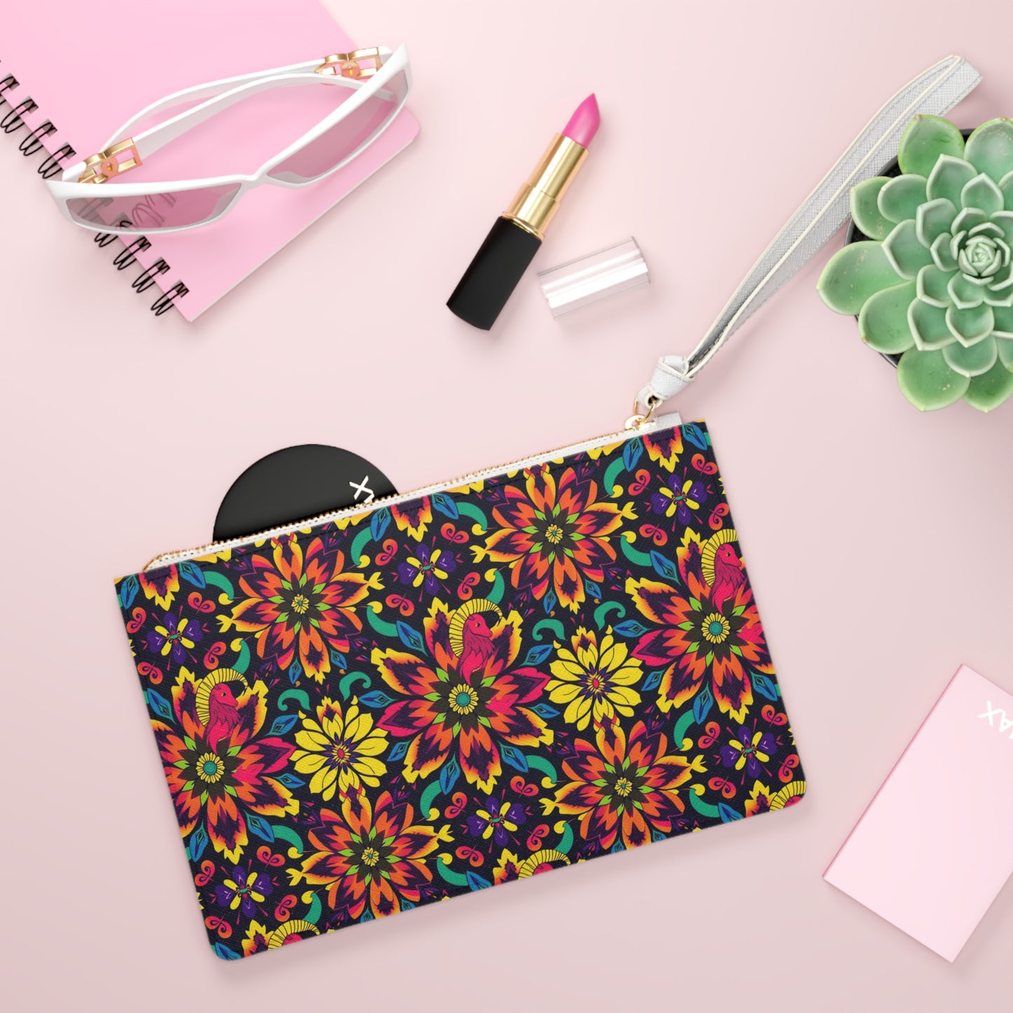 Clutch Bag, Capricorn, Zodiac v1, Flower Pattern