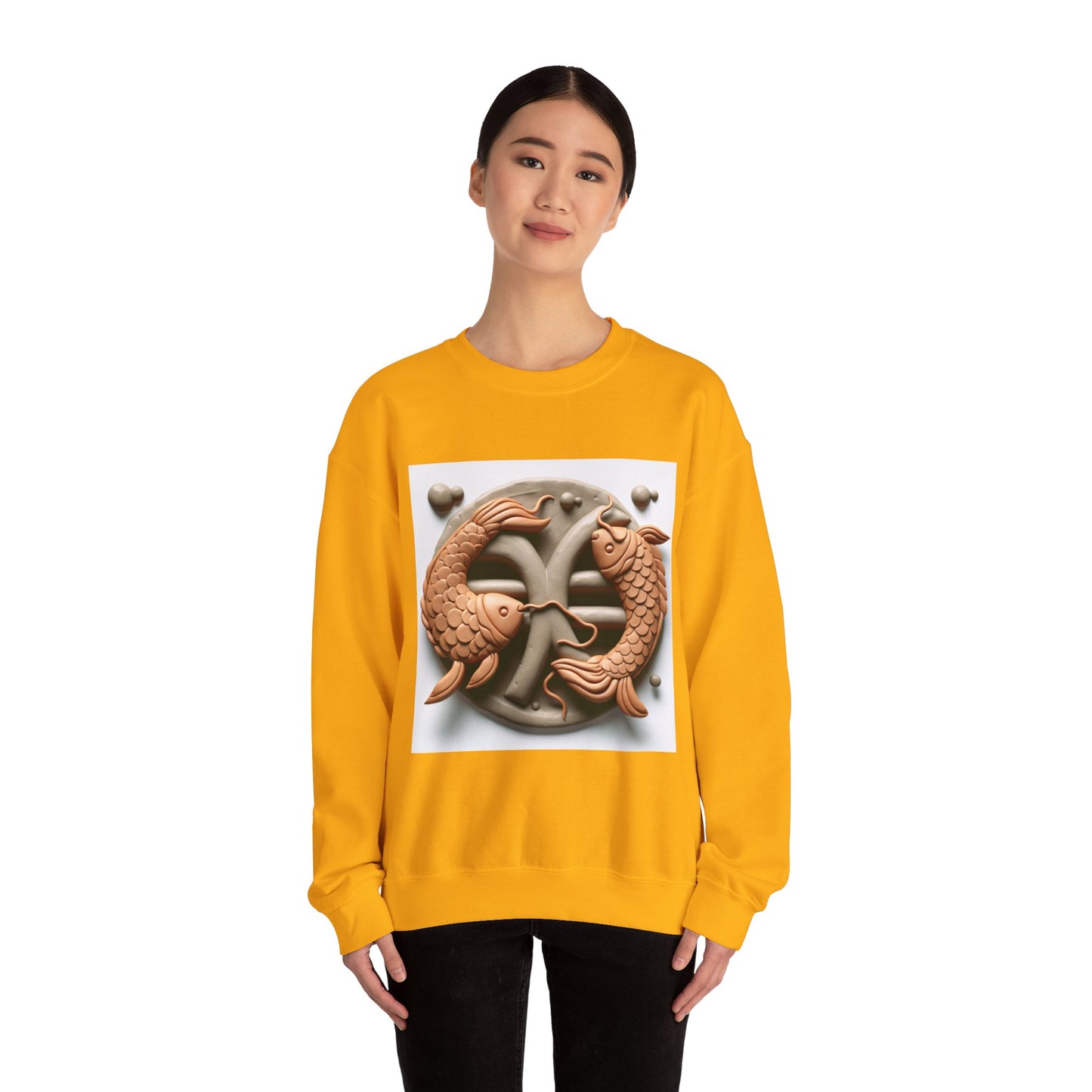 Unisex Heavy Blend™ Crewneck Sweatshirt,Two Fishes  Pisces Zodiac Design