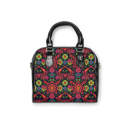 Shoulder Handbag, Cancer, Zodiac, Flower Pattern