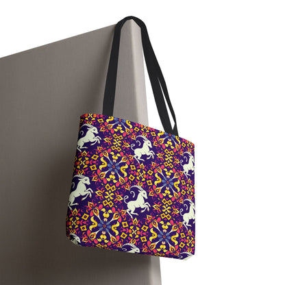 Tote Bag (AOP), Capricorn, Zodiac v2, Flower Pattern
