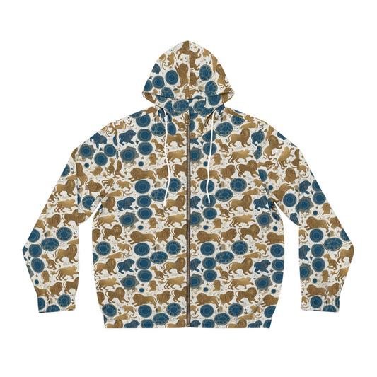 Full-Zip Hoodie (AOP), Leo, Zodiac v3, Pattern