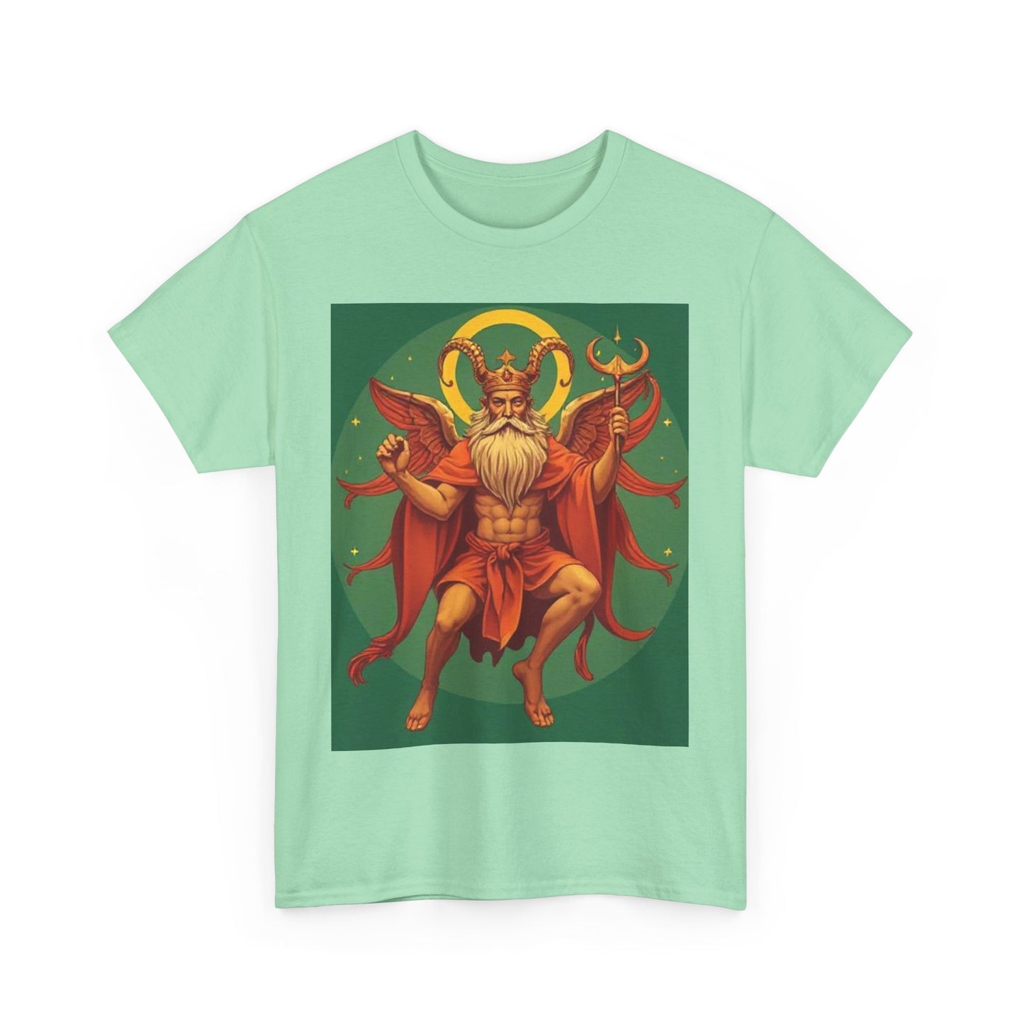 Unisex Heavy Cotton T-Shirt, Aries God 1v, Zodiac Design