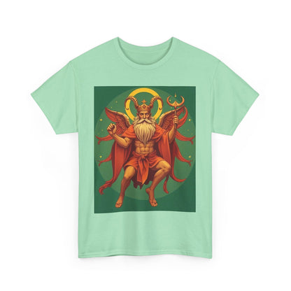 Unisex Heavy Cotton T-Shirt, Aries God 1v, Zodiac Design