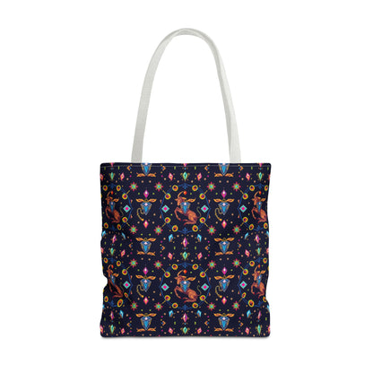 Tote Bag (AOP), Capricorn, Zodiac v1, Jewel Pattern