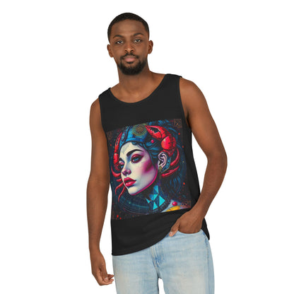 Unisex Garment-Dyed, Tank Top, Cancer, Pop Art v1, 100% US cotton