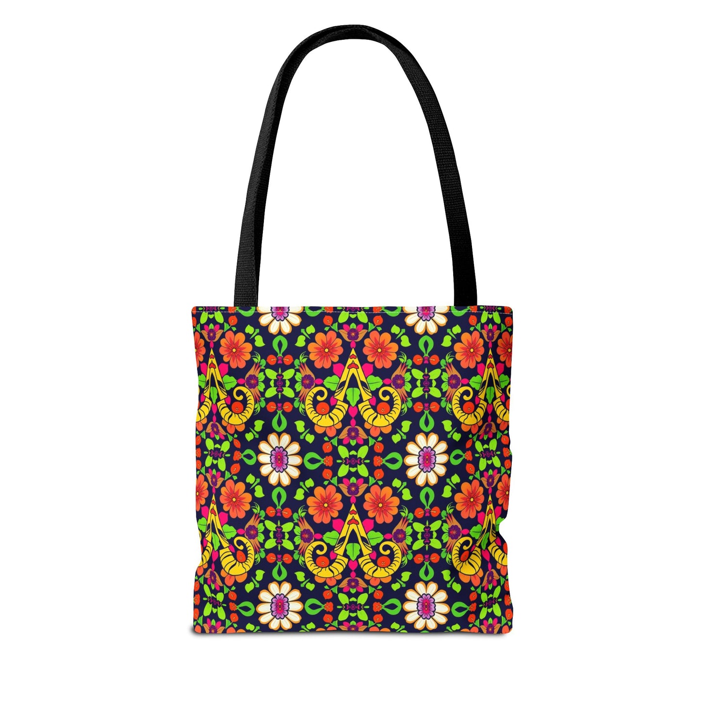 Tote Bag (AOP), Aries, Zodiac, Flower Pattern